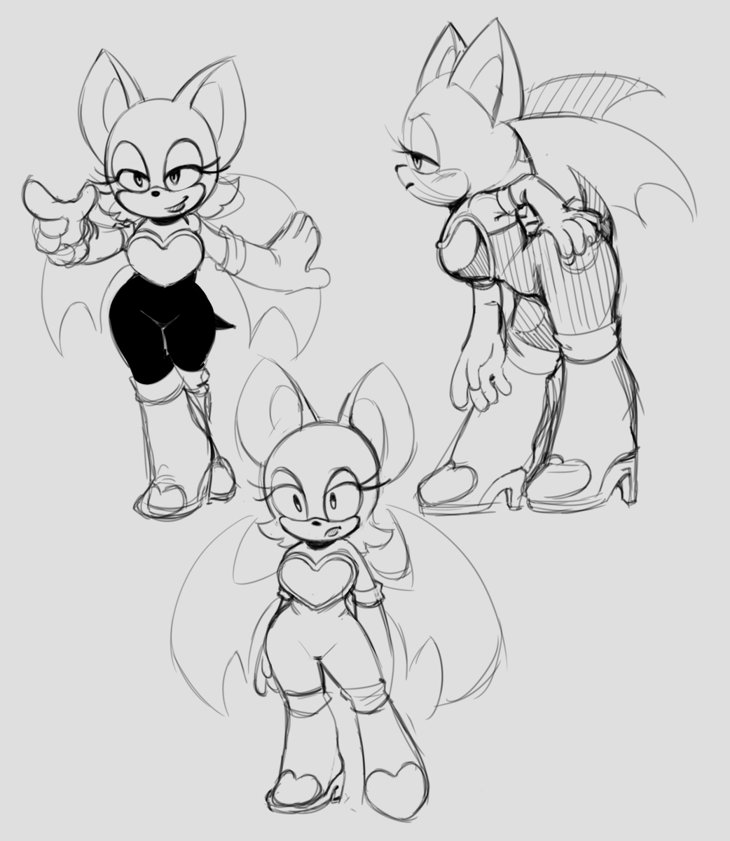 Yotomoe1's tweet image. Trying to brush up on my sonic drawing skills again starting with Rouge. In recent years I've really started to like her design more and wanna try to do it justice.