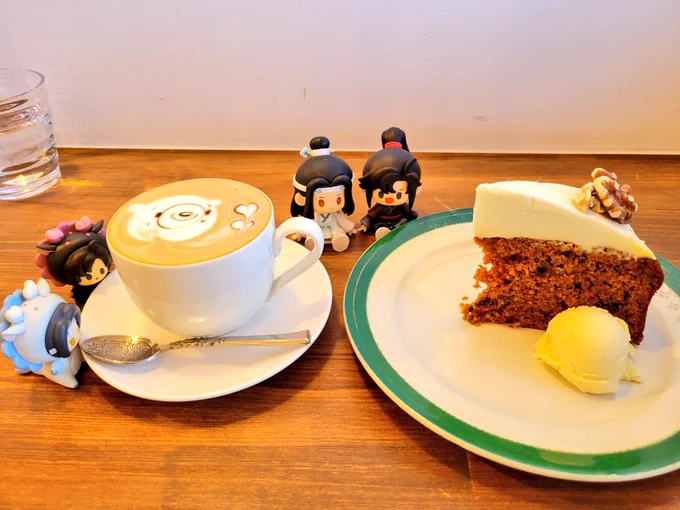 忘羨ぬいとオタクが行くバレンタインカフェ巡りストロベリーホットチョコレートパンケーキキャロットケーキ 
