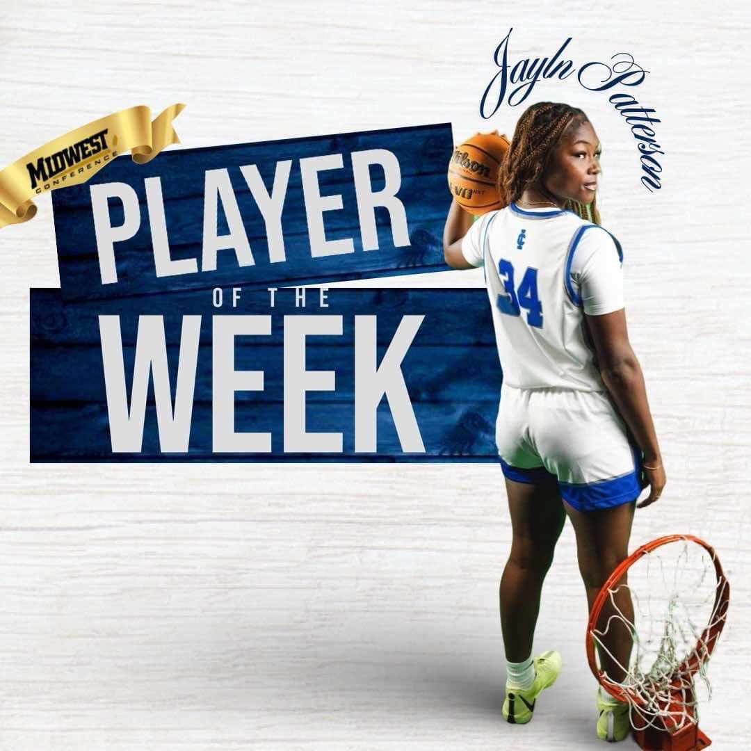 A well-earned recognition for Jayln Patterson, this week’s Midwest Conference Player of the Week. Keep up the great work Jay! 🥳 #ICWBB #SetTheStandard