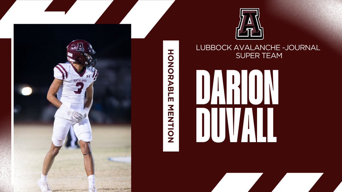 Abernathy Football & Recruiting (@abernathyfb) on Twitter photo Congrats to <a href="/DarionDuvall/">Darion Duvall</a> for being selected to the <a href="/lubbockonline/">Lubbock Avalanche-Journal</a> Small School Super Team. Congrats to <a href="/DarionDuvall/">Darion Duvall</a> for being selected to the <a href="/lubbockonline/">Lubbock Avalanche-Journal</a> Small School Super Team.
