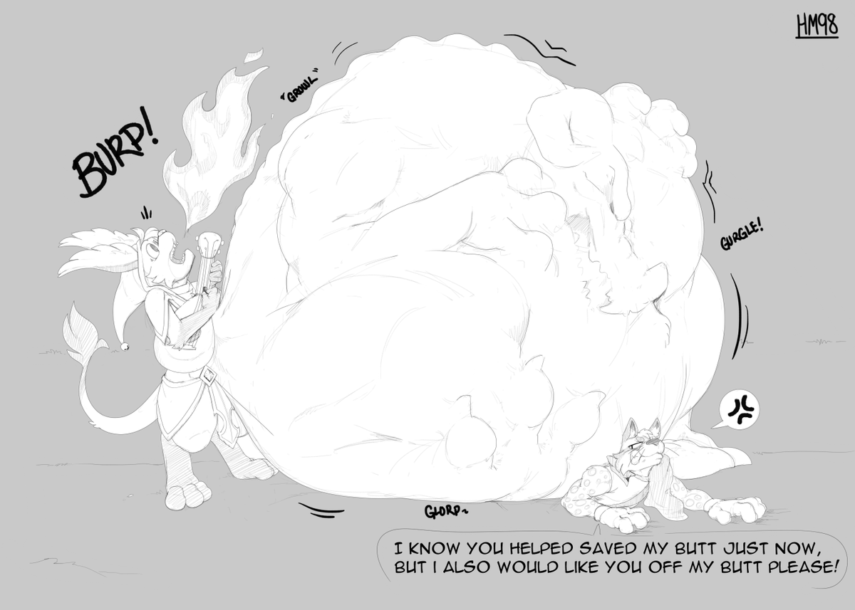 heartman98's tweet photo. Commissioned by "Pyon112" on FA.
Continuation from : https://t.co/MQCM6kZRt3
#WeightGain #Vore #SwallowedWhole #DnD #HeroParty #Dragon #BellyLift https://t.co/RvhqBcEnLe
