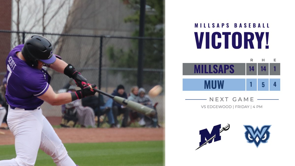 Millsaps baseball dominates their season opener on Monday! Evan Scott (2-for-4) crushed a three-run homer, scored four runs and walked twice!

Up Next: Millsaps hosts Edgewood College this weekend.

#GoMajors | #FlipTheM⚔️