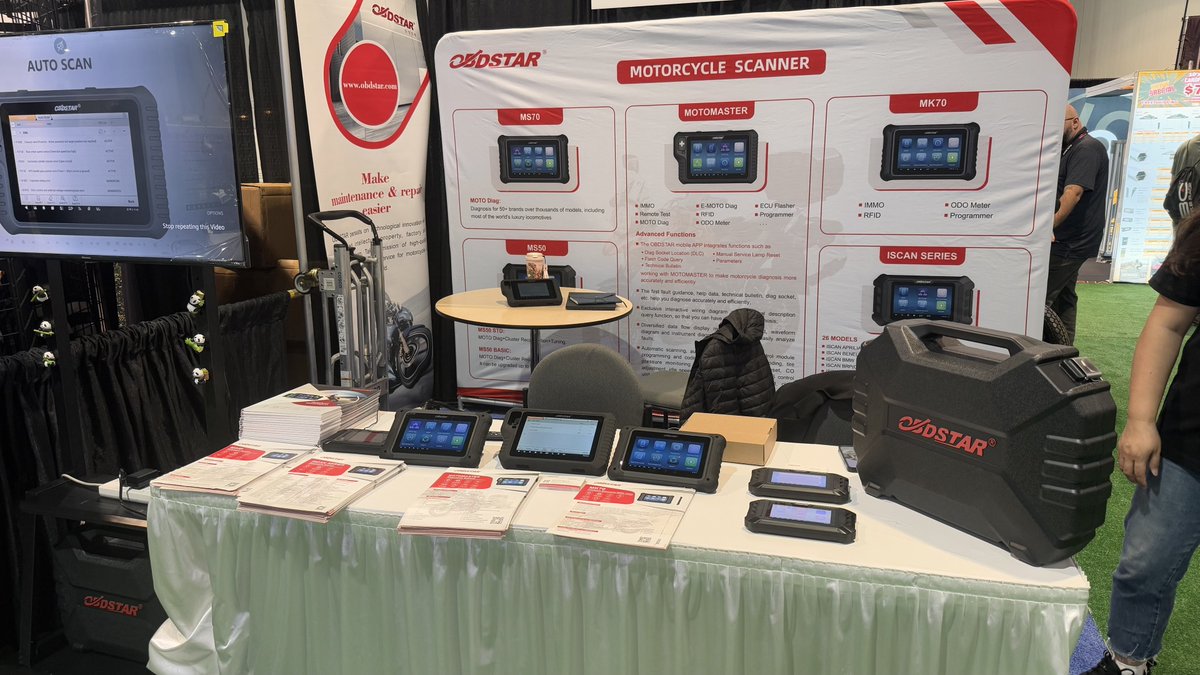 ObdstarTec's tweet photo. OBDSTAR at AIMEXPO 2025🙌
Thanks to everyone's support🤝OBDSTAR team had a special experience in Las Vegas.🥰We will construct on the motorcycle maintenance and repair industry🏍🛠
#AIMExpo #motocycle #motorcyclescanner #OBDSTAR #MotoMaster https://t.co/rcV4kJx3CP