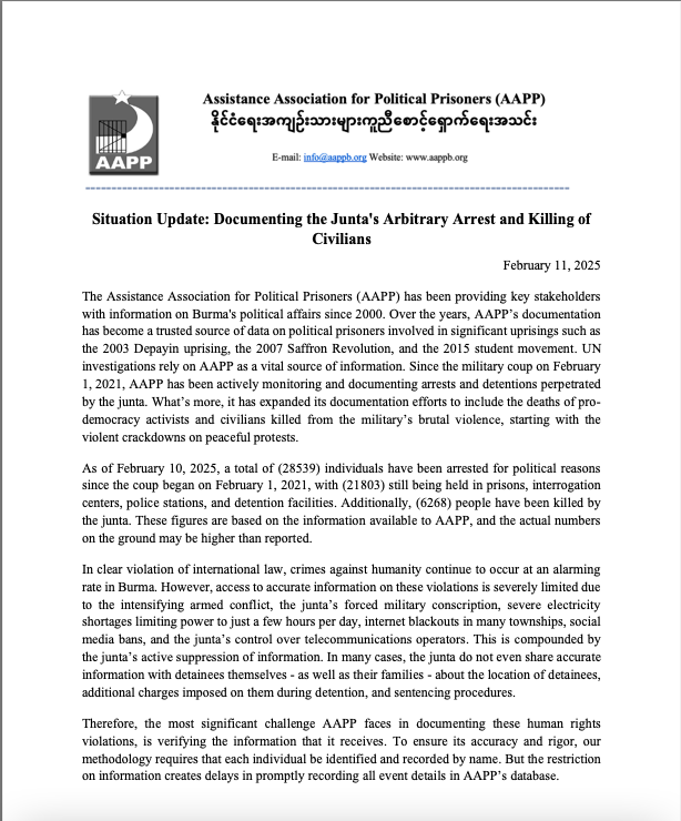 AAPP (Burma) tweet media