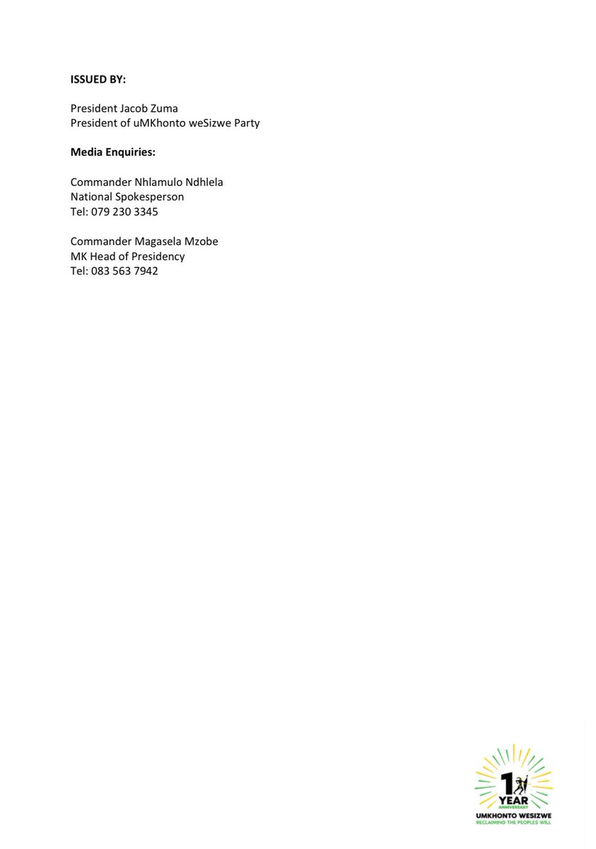 MKPartyy's tweet image. uMkhonto weSizwe Party Statement on the X posts of MK Party member, Commander Duduzile Zuma-Sambudla.