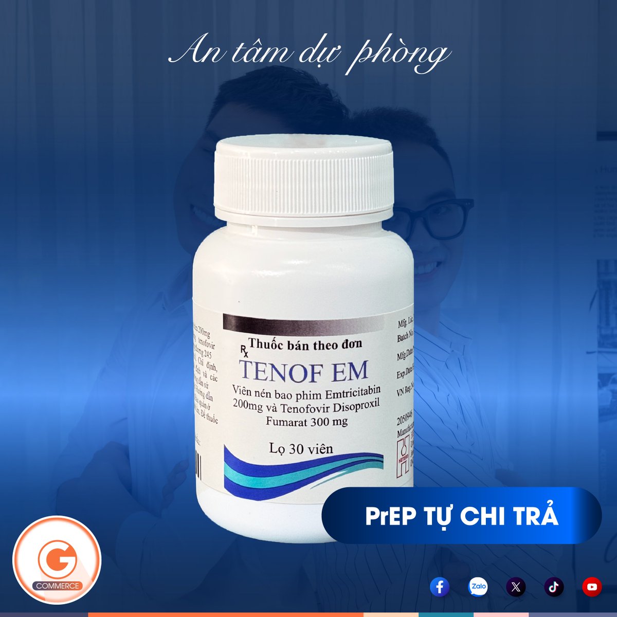 GlinkVN's tweet photo. TENOF-EM 📦 THUỐC DỰ ĐIỀU TRỊ DỰ PHÒNG TRƯỚC PHƠI NHIỄM HIV (PrEP)

#Glink #PrEP #PrEPthuongmai #TenofEm #Hetero https://t.co/ZAesioXQSA