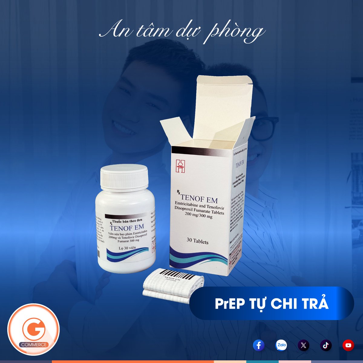 GlinkVN's tweet photo. TENOF-EM 📦 THUỐC DỰ ĐIỀU TRỊ DỰ PHÒNG TRƯỚC PHƠI NHIỄM HIV (PrEP)

#Glink #PrEP #PrEPthuongmai #TenofEm #Hetero https://t.co/ZAesioXQSA