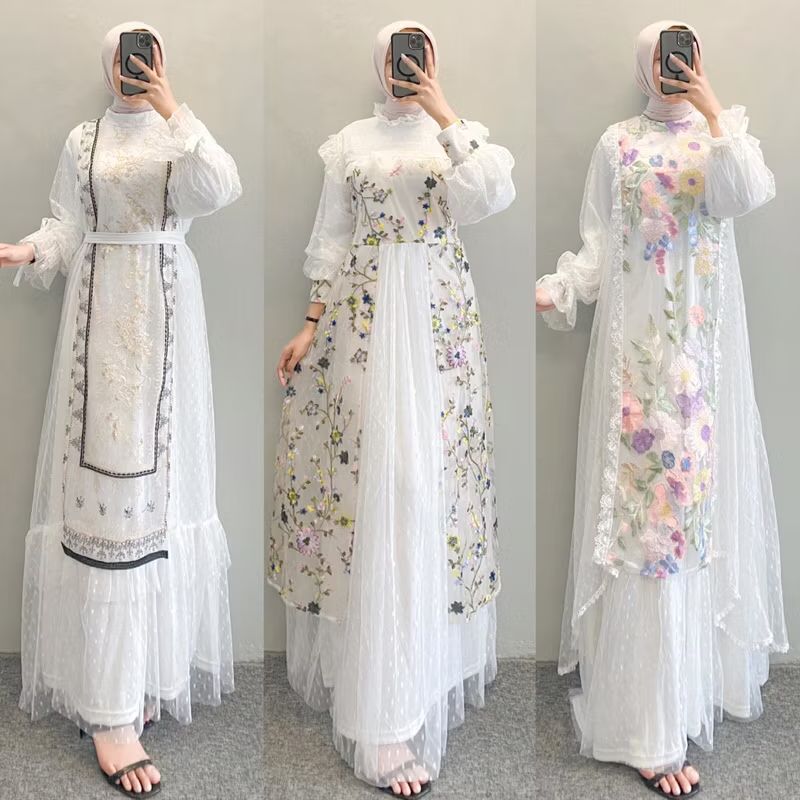 DISN055's tweet photo. Cek Dress / Gamis kondangan Bahan Brukat Tile Bunga Bordir Gamis putih Kasual Kondangan Wisuda Kekinian Brukat Bunga dengan harga Rp195.000. Dapatkan di Shopee sekarang! https://t.co/DwmHmwll59 https://t.co/fJ15Pih4JM