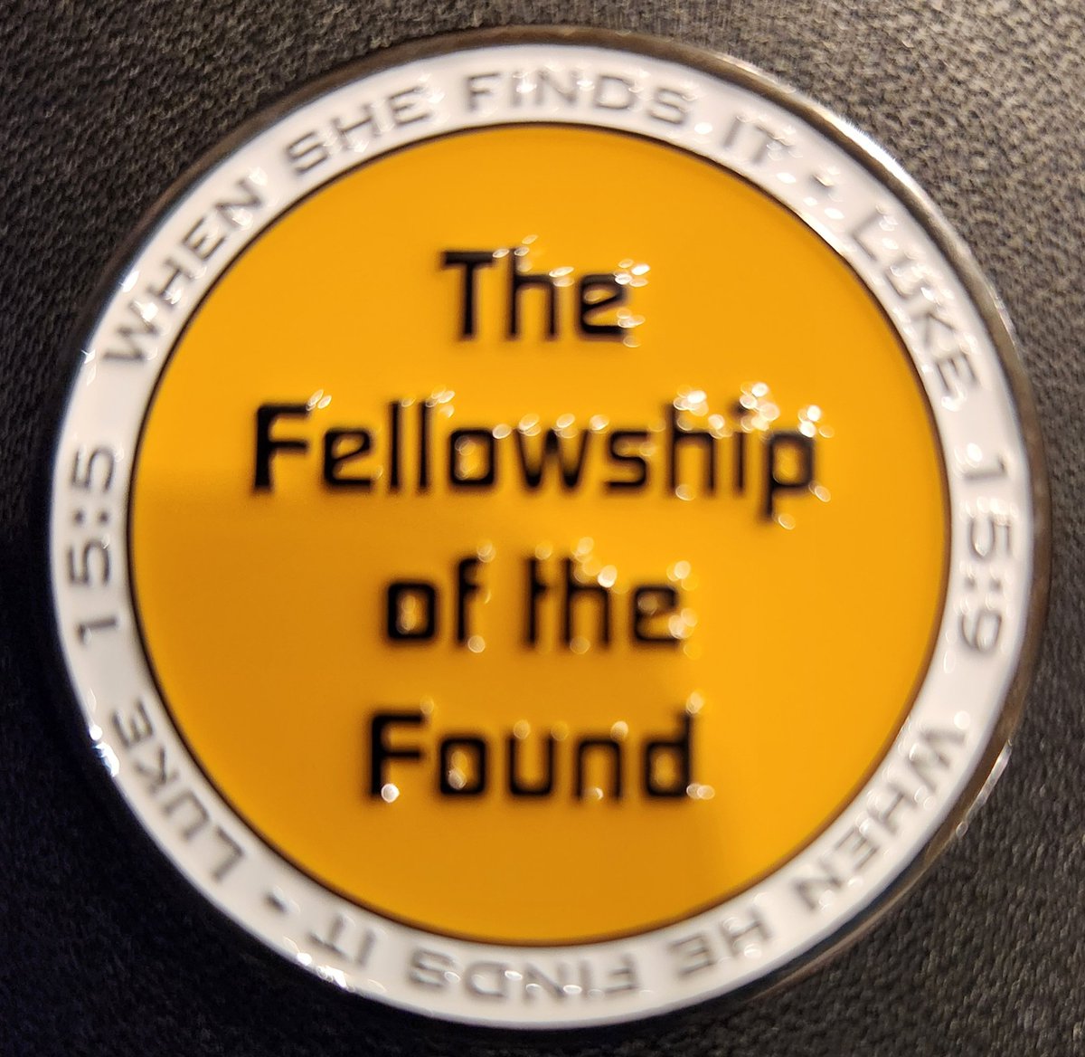 Stirring and challenging start to #M25 Joining the "Fellowship of the Found!" with this coin reminder. #StanReeder