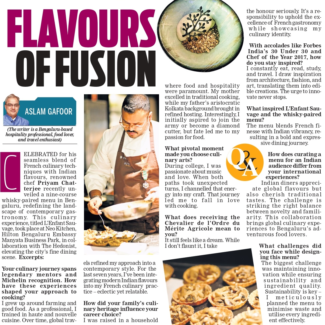 TNIE Karnataka (@xpressbengaluru) on Twitter photo Celebrated for his seamless blend of French culinary techniques with Indian flavours, renowned chef Priyam Chatterjee recently unveiled a nine-course whisky-paired menu in bengaluru, redefining the landscape of contemporary gastronomy.
✍️ <a href="/AslamGafoor/">Aslam Gafoor</a> Celebrated for his seamless blend of French culinary techniques with Indian flavours, renowned chef Priyam Chatterjee recently unveiled a nine-course whisky-paired menu in bengaluru, redefining the landscape of contemporary gastronomy.
✍️ <a href="/AslamGafoor/">Aslam Gafoor</a>