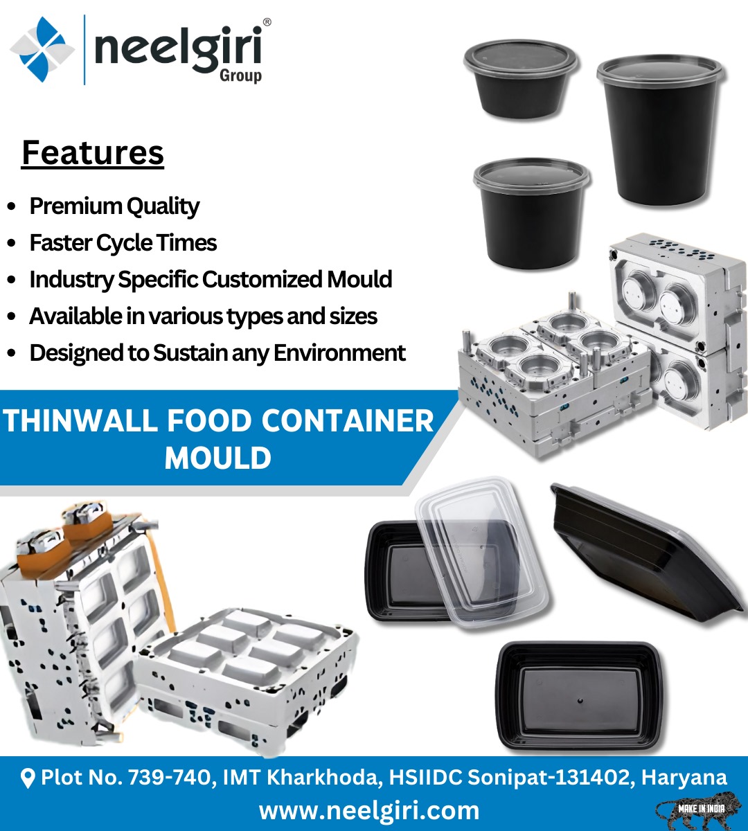 Neelgirigroup's tweet image. Elevate Your Packaging with Our High-Quality Thin wall Moulds.
#thinwallcontainer #highspeedmachine #foodcontainer #mold #PlasticContainers #plasticproducts #containercrafting #qualitymolding