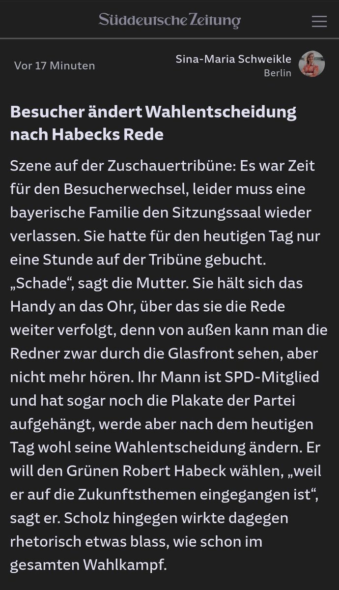TBBacherle's tweet image. Joa, is verständlich. Die Rede von Robert #Habeck war einfach überzeugend, insbesondere nachdem die #GroKo-Stillstands-Vibes davor durch das hohe Haus geklungen sind. 
Die Rede lohnt wirklich, danach kann man dann ins #TeamHabeck kommen
