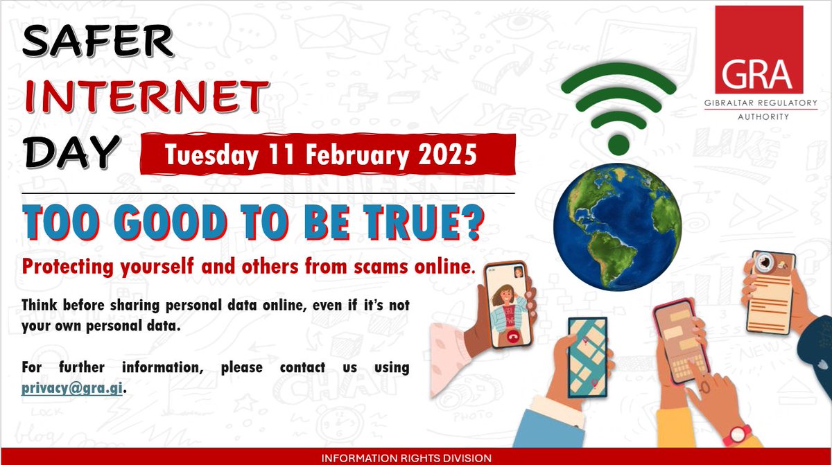Safer Internet Day (SID) has become a landmark event in the online safety calendar &amp; aims to promote a safer online environment for children and young people. 

See our office's published guidance on protecting your privacy online:shorturl.at/hG82V, shorturl.at/n6E2X
