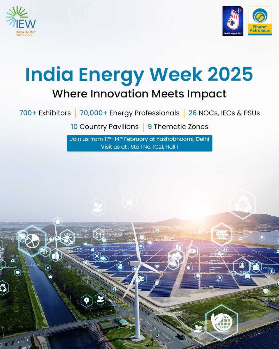 India Energy Week 2025 isn’t just an event; it’s a movement. Explore the latest in energy innovation, sustainability, and technology as global innovators work together to shape a greener, brighter tomorrow.
 700+ Exhibitors showcasing cutting-edge technologies
