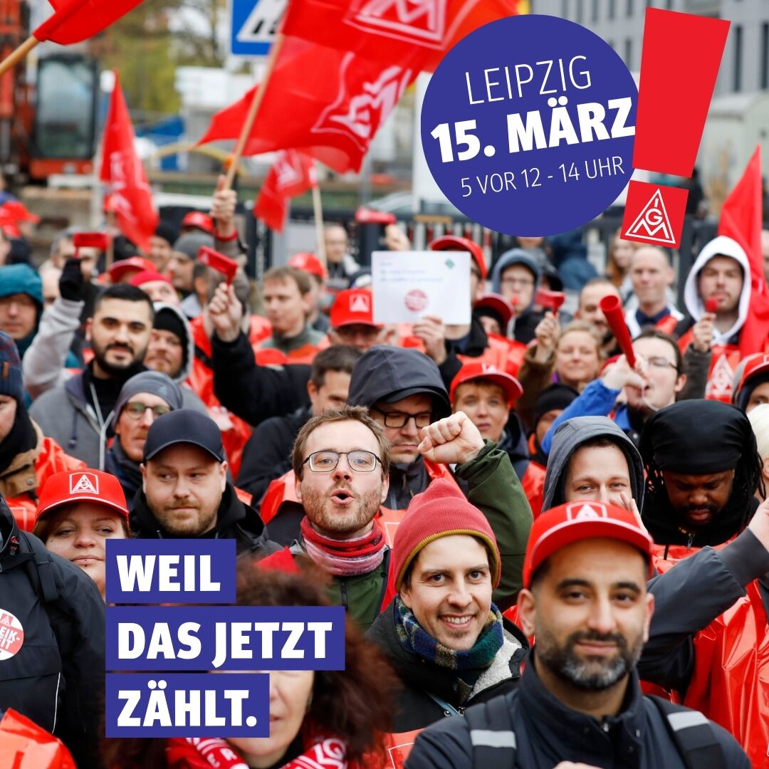 Wir lassen uns weder die Butter vom Brot noch den Job in der Industrie wegnehmen! Wir wehren uns gegen tatenlose Politik, profitgierige Unternehmen und den Zusammenfall der Infrastruktur. Sei am 15.3. in Leipzig dabei und setz Dich für DEINE Interessen ein! #WeilDasJetztZählt 💪