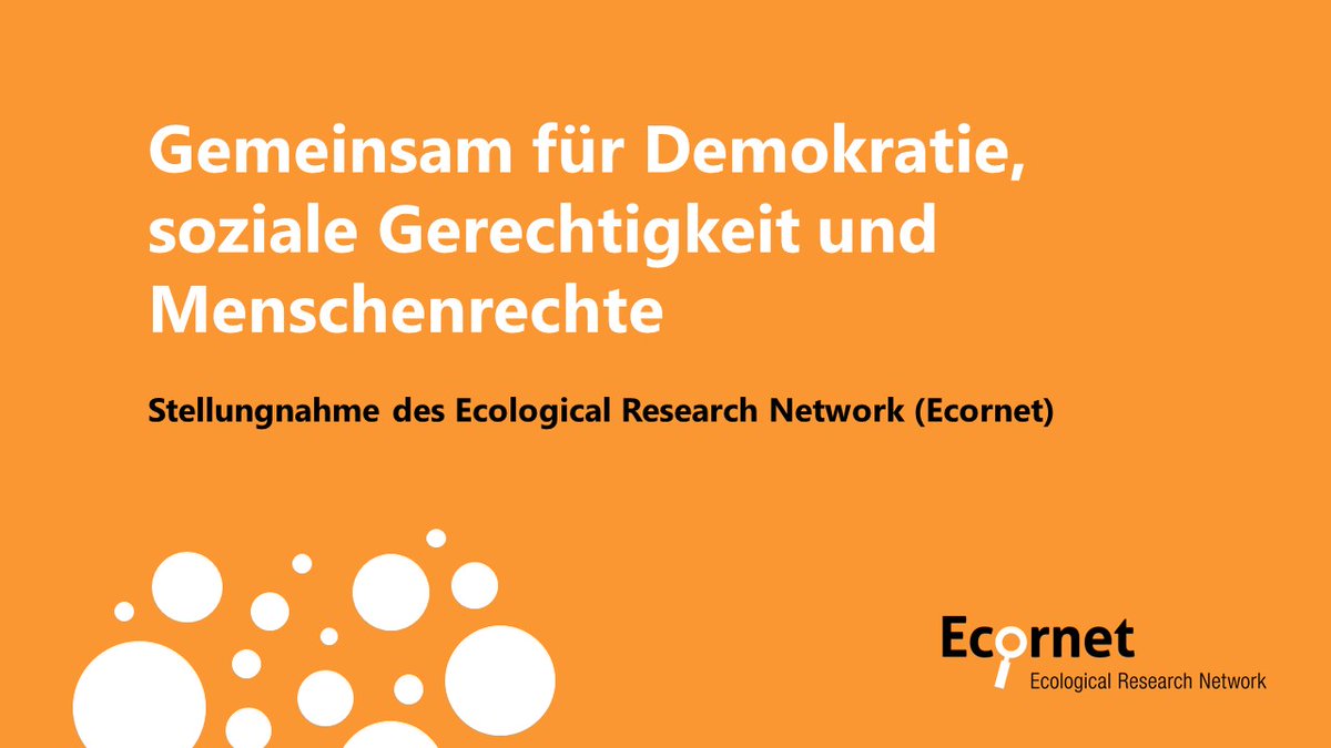 Freiheitliche Demokratie, Rechtsstaatlichkeit und Menschenrechte sind die zentralen Fundamente unserer Gesellschaft. Als Teil des <a href="/Ecornet_eu/">Ecological Research Network</a> unterstützen wir das Bündnis #HandinHand #WirsinddieBrandmauer &amp; dessen Demonstration #MutigMenschlichMiteinander am 16.2.2025 um 14 Uhr