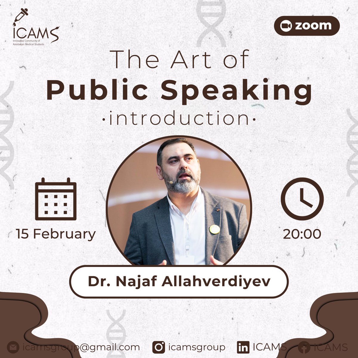 🌟 Join Us for Our Next Webinar: The Art of Public Speaking: Introduction

🎙️ In this session, you'll gain fundamental insights strategies for effective management, and the powerful impact of persuasive speech with Dr. Najaf Allahverdiyev!