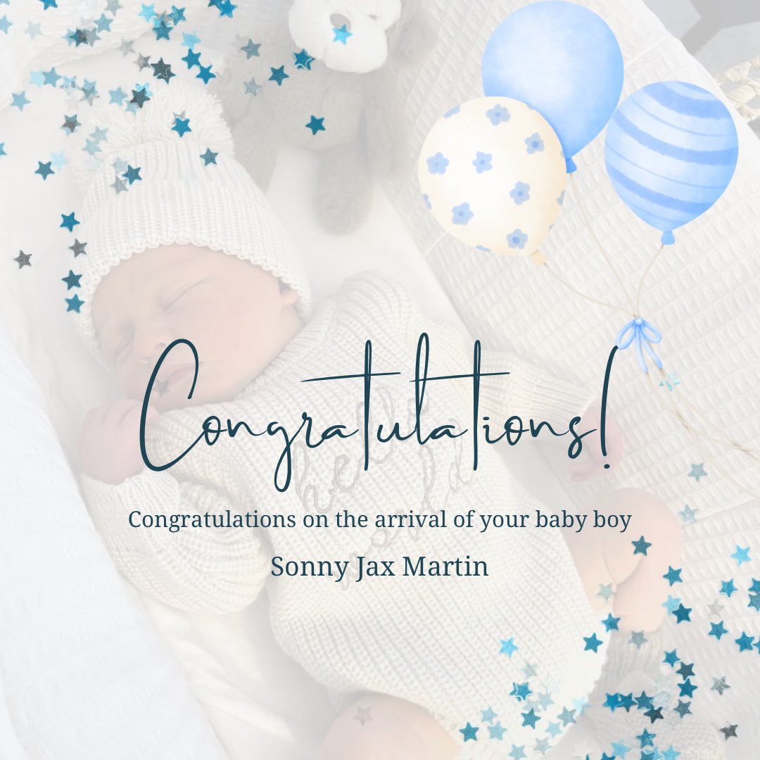 👶 🩵 CONGRATULATIONS 

Sonny Jax Martin 🩵
(8th February 2025)

From all of us at Pinchbeck United we would like to give a big congratulations to Ben and Georgie Martin on the arrival of their new baby boy.