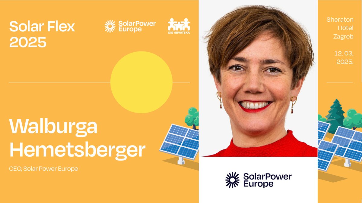 oie_hr's tweet image. 🔹 Let's Flex kreće iz Zagreba! 🔹

Walburga Hemetsberger, CEO @SolarPowerEU, otvorit će Solar Flex Croatia 2025 - prvi događaj europske kampanje #LetsFlex, koji će se održati 12. ožujka u Zagrebu!
🔗Više info i prijave na oie.hr/otvorene-prija…