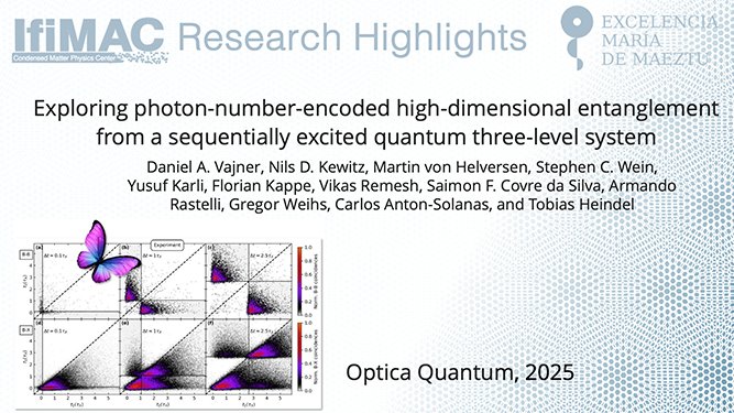 High-dimensional entanglement from a solid-state three-level quantum system, encoded in the photon-number basis. Research led by <a href="/TUBerlin/">TU Berlin</a> , in collaboration <a href="/UAM_Madrid/">UAM Autónoma Madrid</a>  @Quandela, JKU Linz, and Universität Innsbruck.<a href="/OpticaPubsGroup/">Optica Publishing Group</a> 👇
ifimac.uam.es/research-highl…