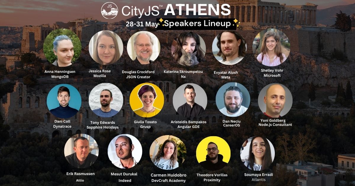 CityJS Conferences (@cityjsconf) on Twitter photo Checkout this ✨Speaker lineup 📷 for #CityJSAthens Just added some new names
<a href="/psybercity/">Katerina Skroumpelou 🦋</a>
<a href="/jesslynnrose/">Jessica Rose</a>
<a href="/evyataral/">Evyatar</a>
<a href="/codebytere/">shelley</a>
<a href="/erikras/">Erik Rasmussen 👨💻🇺🇸🇪🇸</a>
Early birds soon to go up 📷athens.cityjsconf.org #athens Checkout this ✨Speaker lineup 📷 for #CityJSAthens Just added some new names
<a href="/psybercity/">Katerina Skroumpelou 🦋</a>
<a href="/jesslynnrose/">Jessica Rose</a>
<a href="/evyataral/">Evyatar</a>
<a href="/codebytere/">shelley</a>
<a href="/erikras/">Erik Rasmussen 👨💻🇺🇸🇪🇸</a>
Early birds soon to go up 📷athens.cityjsconf.org #athens