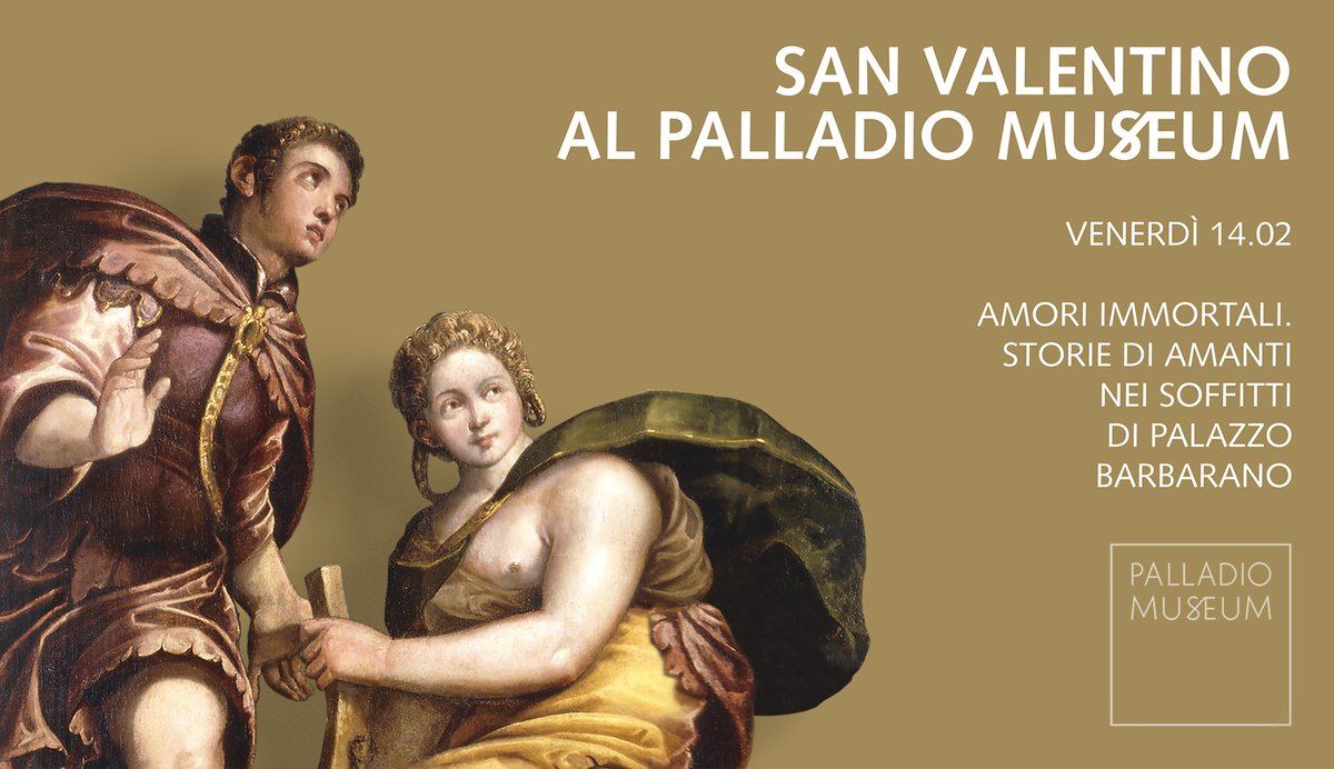 SAN VALENTINO AL PALLADIO MUSEUM
venerdì 14.02

Entrate in coppia? Un biglietto è gratuito!

Nel pomeriggio sono in programma quattro approfondimenti a tema: "Amori immortali. Storie di amanti nei soffitti di palazzo Barbarano"

INFO:
palladiomuseum.org/san_valentino_…