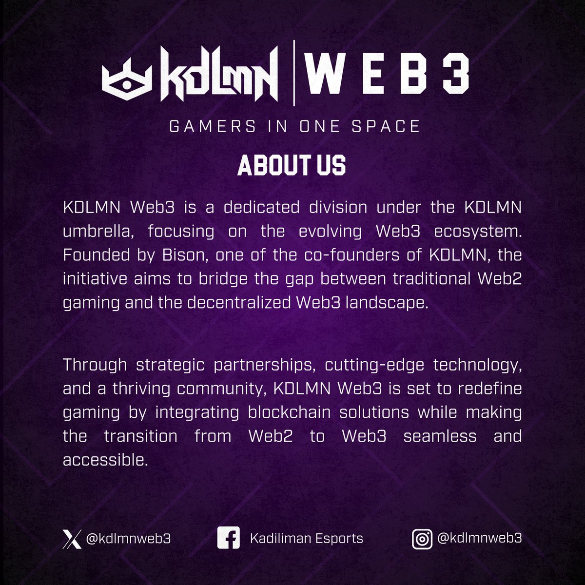 KDMGaming_'s tweet photo. A revolution rises from the darkness🌕

Introducing Kadiliman Web3; bridging the gap between the traditional Web2 gaming and the decentralized Web3 frontier. We empower developers, gamers, and creators, with the tools and support they need to navigate the future of gaming. 

We are inevitable. Are you ready to redefine the game? 

🔗Join us: 
FB: https://t.co/zRThOBC7f5
IG: https://t.co/2Kd369PJMs