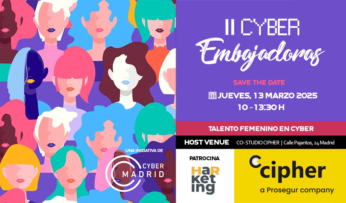 📢 𝗖𝗬𝗕𝗘𝗥𝗘𝗠𝗕𝗔𝗝𝗔𝗗𝗢𝗥𝗔𝗦 𝟮𝟬𝟮𝟱
📆 𝟭𝟯 𝗱𝗲 𝗺𝗮𝗿𝘇𝗼 𝟮𝟬𝟮𝟱⁣
⏰  𝟵:𝟯𝟬- 𝟭𝟯:𝟯𝟬𝗵 ⁣
🏢  𝗖𝗼-𝗦𝘁𝘂𝗱𝗶𝗼 𝗖𝗶𝗽𝗵𝗲𝗿. 𝗠𝗮𝗱𝗿𝗶𝗱
📌 𝗽𝗿𝗲𝘀𝗲𝗻𝗰𝗶𝗮𝗹⁣
👉 𝗔𝗴𝗲𝗻𝗱𝗮 𝗲 𝗶𝗻𝘀𝗰𝗿𝗶𝗽𝗰𝗶𝗼𝗻𝗲𝘀: lnkd.in/dJXWwa7F
<a href="/ciphersec/">Cipher | A Prosegur company</a> <a href="/harketing/">harketing</a>