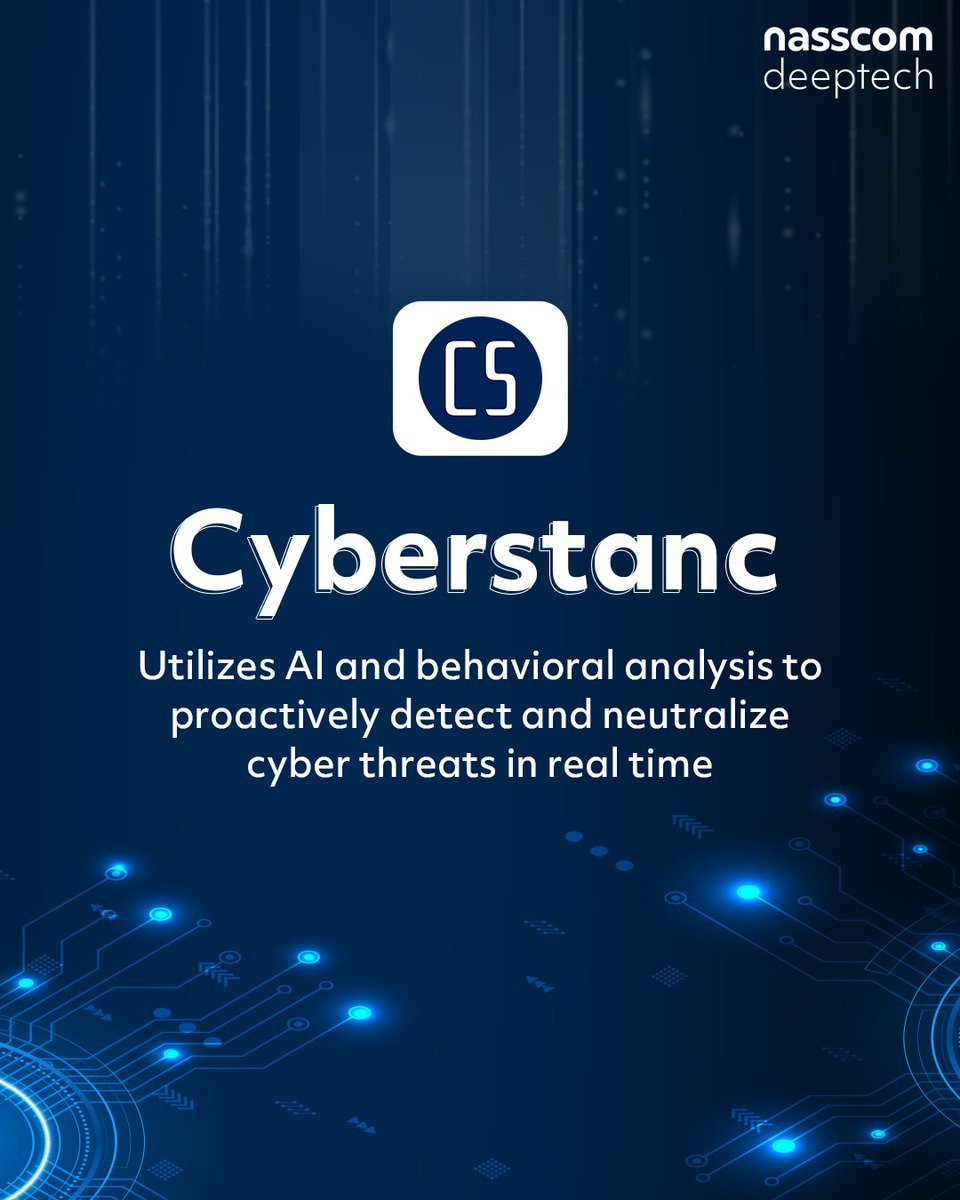 nasscomdeeptech's tweet photo. In today’s increasingly #connected world, protecting your online activities is essential for safeguarding your personal information.

#Deeptech startups are revolutionizing #cybersecurity @cyberstanc detects and neutralizes threats using #AI, @Ciphercode_co secures data with blockchain, and @MatisoftLabs combines AI, encryption, and blockchain for multi-layered protection.

@MKritika_ @ShaliniDewan @nhl_pandya  @shivamsareen91 @AshishGupta237 @myarihant