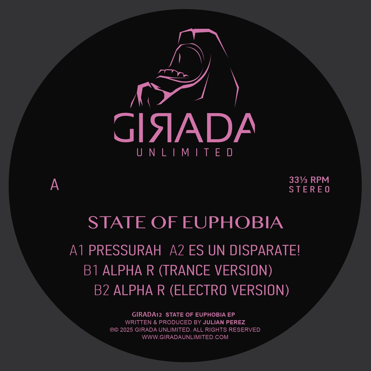 Girada Unlimited (@giradaunlimited) on Twitter photo Artist: <a href="/julianperezcom/">Julian Perez</a>
Label: @GiradaUnlimited
Title: State Of Euphobia EP
Catalog Nr. GIRADA12
Format: 12”
soundcloud.com/giradaunlimite…
#giradaunlimited #girada12 #julianperez #StateOfEuphobia #Pressurah #EsUnDisparate #trance #electro #vinylcollection #vinylrecords #vinyl Artist: <a href="/julianperezcom/">Julian Perez</a>
Label: @GiradaUnlimited
Title: State Of Euphobia EP
Catalog Nr. GIRADA12
Format: 12”
soundcloud.com/giradaunlimite…
#giradaunlimited #girada12 #julianperez #StateOfEuphobia #Pressurah #EsUnDisparate #trance #electro #vinylcollection #vinylrecords #vinyl