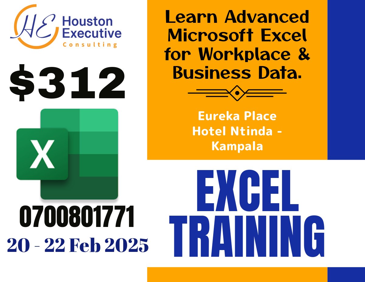 robertmwesige44's tweet image. Upgrade Your Skills with Excel! 💡📊
📅 Feb 20-22, 2025 | 📍 Eureka Place Hotel, Kampala
💼 Learn Power Query, Pivot Tables, Automation &amp;amp; More!
📲 WhatsApp: +256782825945
🌍 Secure Your Spot: heconsulting.us/training/advan…
#Uganda #Africa #ExcelTraining #Kampala #Events