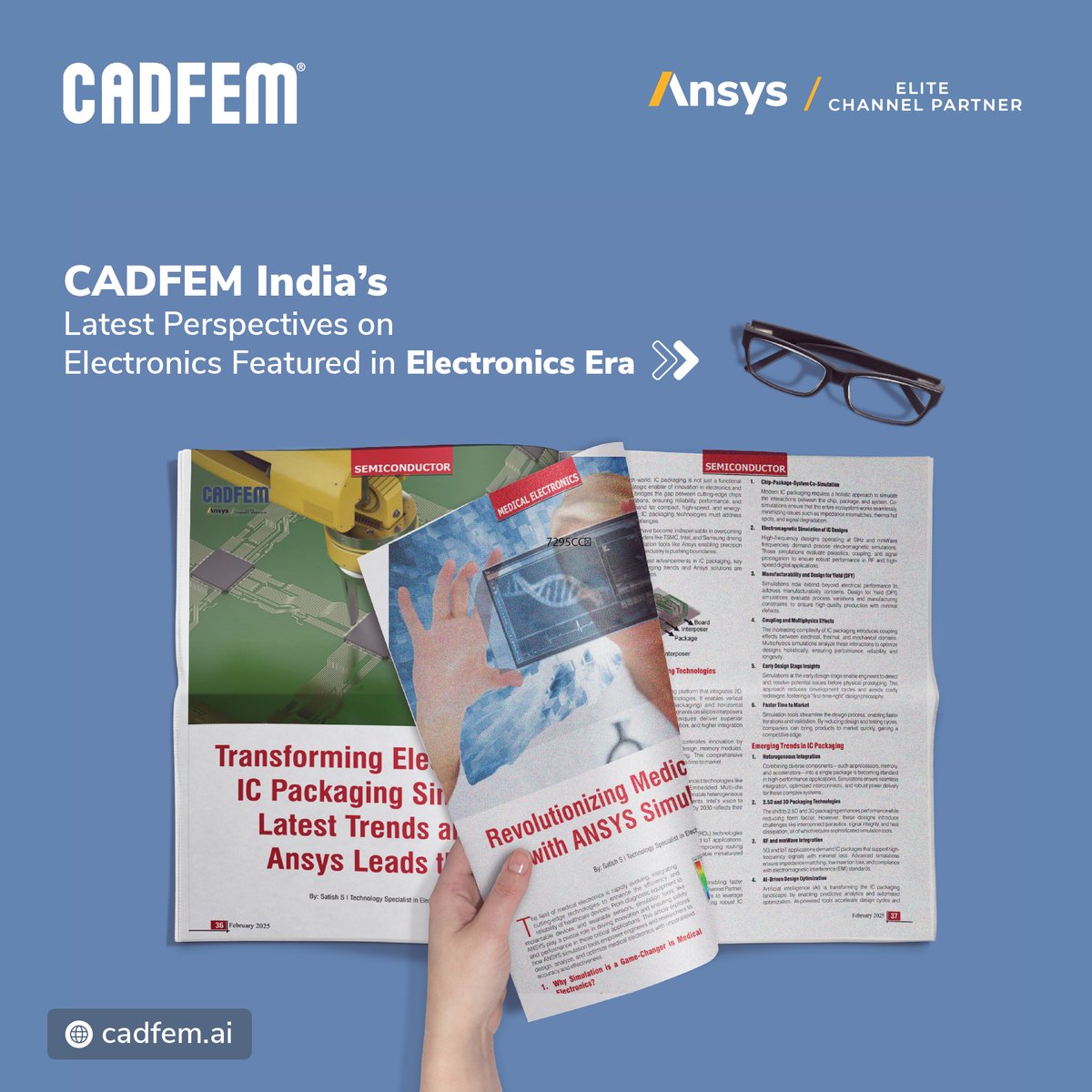 cadfem_in's tweet image. CADFEM India Featured in Electronics Era!
Check them out now! - lnkd.in/g2By3Gzk
#CADFEMIndia #ElectronicsEra #Semiconductors #MedicalElectronics #EngineeringInnovation #SimulationDrivenDesign