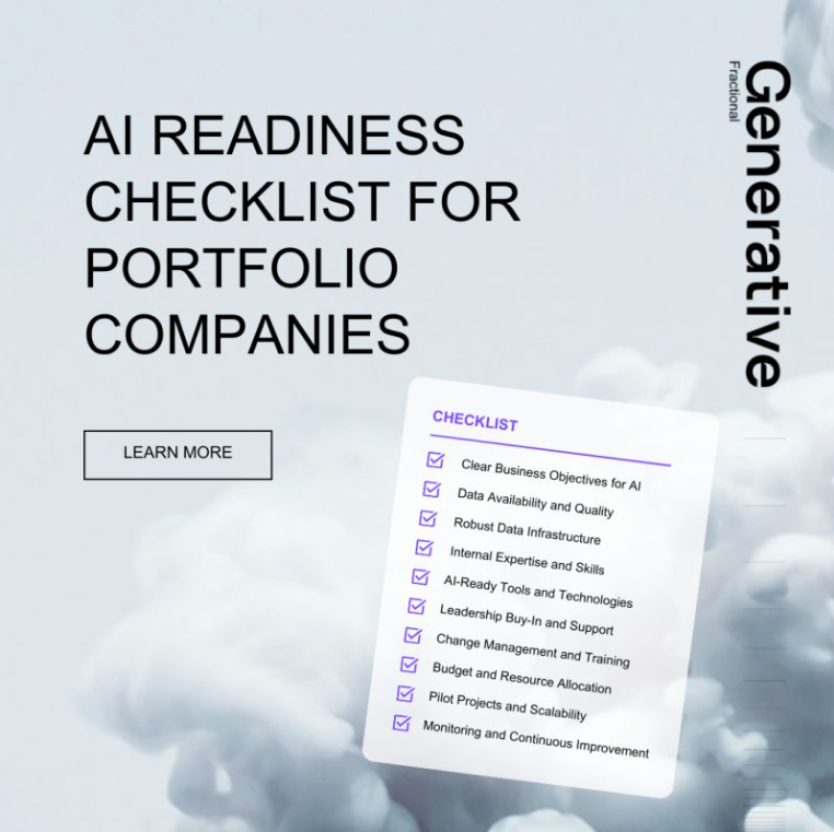 MyfractionalAI's tweet photo. Have you used our AI Readiness Checklist yet?

This comprehensive tool is exactly what your portfolio company needs to evaluate your AI readiness and discover areas for improvement

Register: https://t.co/Kdh0ikef83
LinkedIn: Generative Fractional

#AI #Tech #Innovation #tools https://t.co/D1IFUubUgr