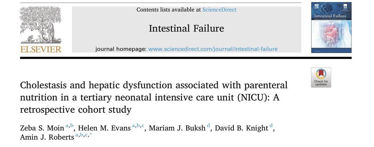Really happy for <a href="/excu_zemoi/">Zeba Moin</a> having her first paper published - and in <a href="/IntestinalFail/">Intestinal Failure</a> too! #proud 👏👏👏