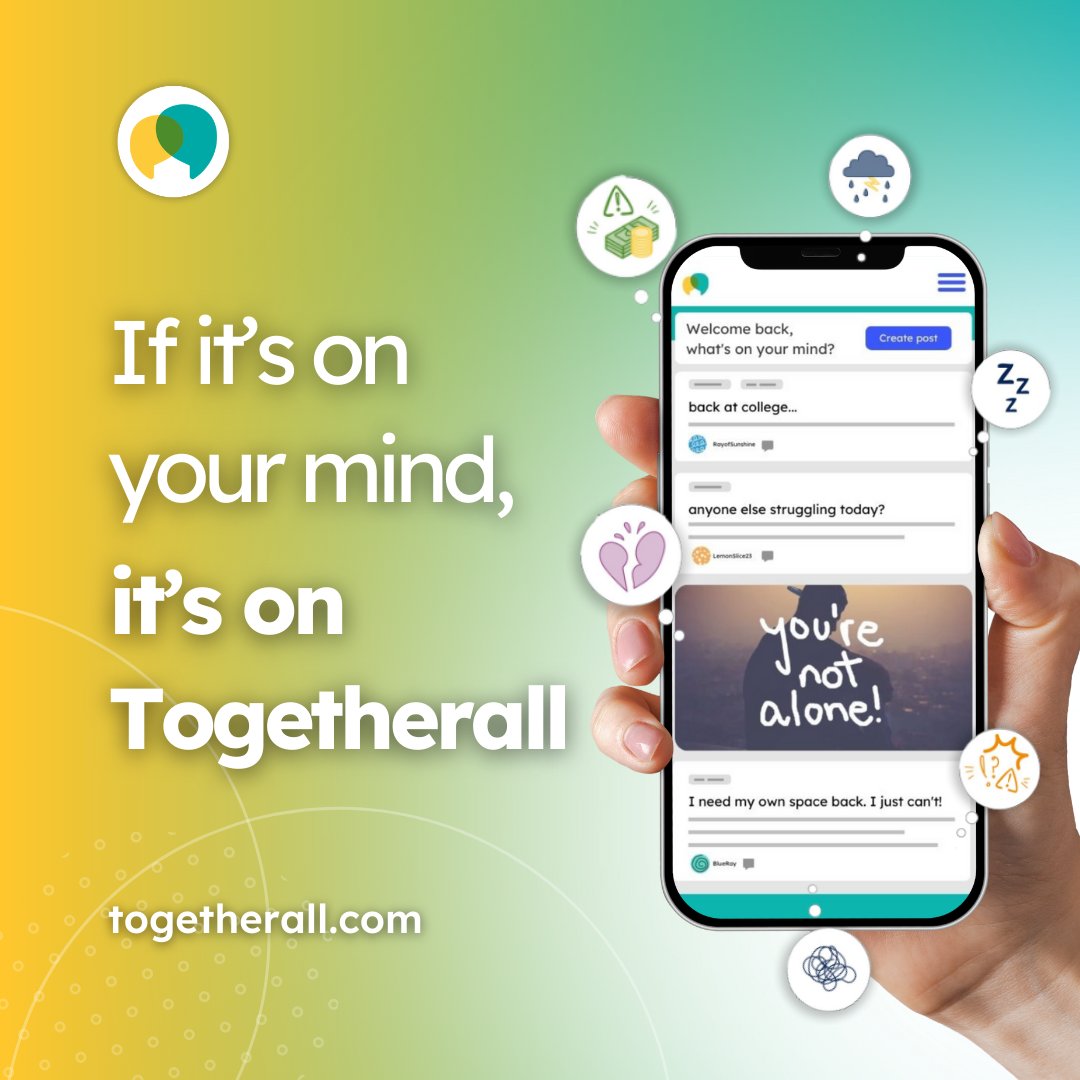 If it’s on your mind, it’s on Togetherall. 💭✨

Whatever you’re going through—stress, anxiety, relationship struggles, or just a rough day— our community is here, 24/7. 💙

You may have free access through your uni, workplace, or healthcare provider.

togetherall.com