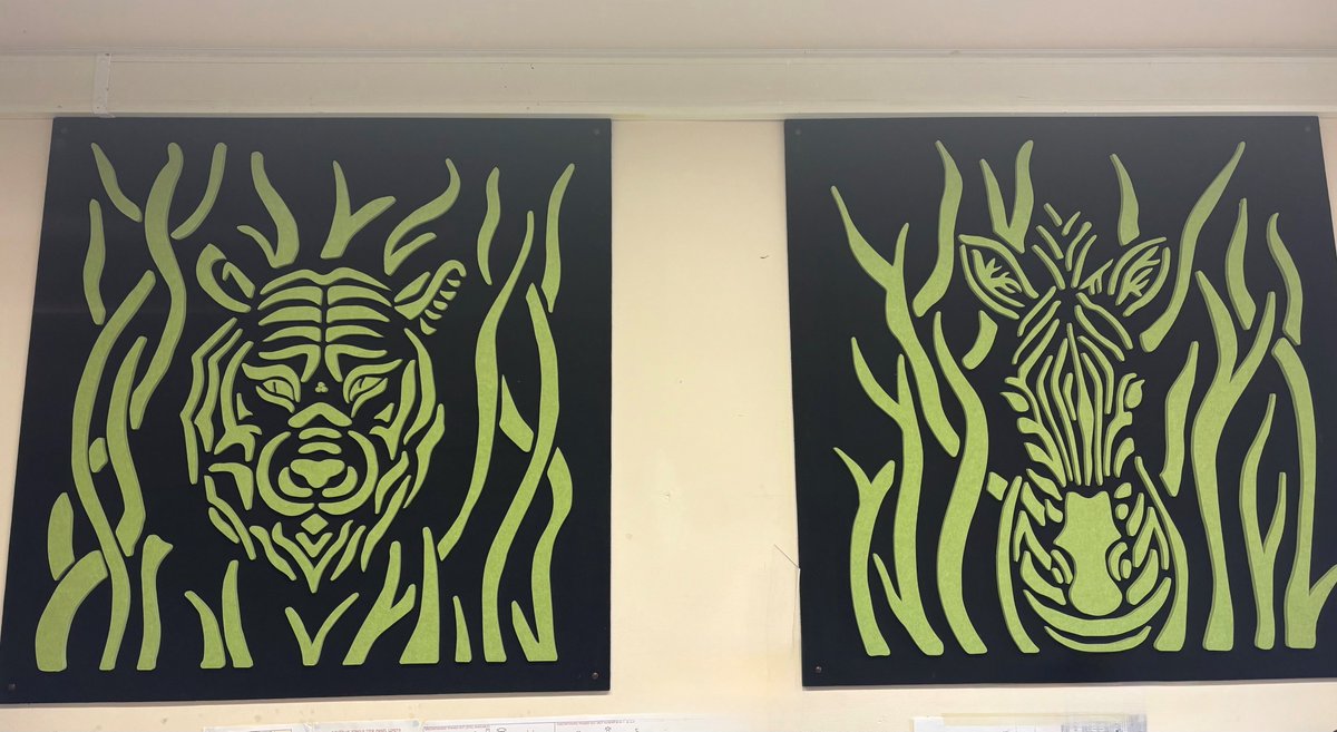Our office just got a wild makeover with PET Invert Safari designs!  
Which one’s stealing your heart? Drop your fav in the comments! 👇💚

 #Baffles #SafariVibes #PET #ukmanufacturing #madeinbritain #giraffe #tiger #zebra