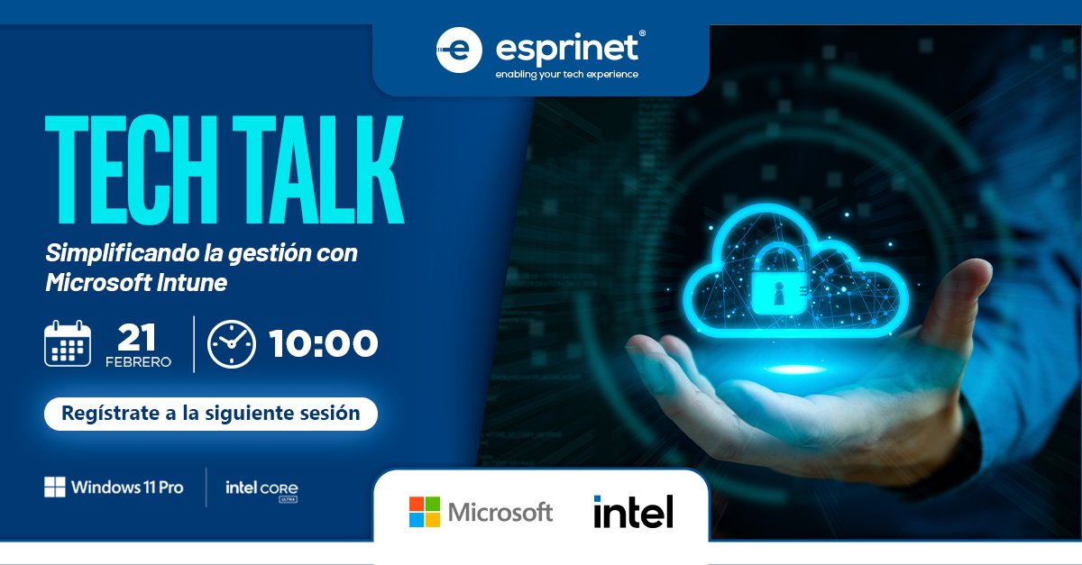 Esprinet Ibérica (@esprinet_es) on Twitter photo 📅 ¡Te invitamos a nuestro próximo Tech Talk! Simplifiando la gestión con Microsoft Intune
🚀 ¡No te pierdas esta oportunidad de mejorar la gestión de tus dispositivos!
🔗 Regístrate ahora: lnkd.in/d2R8PcEy
🙌 Nos vemos el 21 de febrero. ¡Te esperamos!
<a href="/MicrosoftES/">Microsoft España</a> 📅 ¡Te invitamos a nuestro próximo Tech Talk! Simplifiando la gestión con Microsoft Intune
🚀 ¡No te pierdas esta oportunidad de mejorar la gestión de tus dispositivos!
🔗 Regístrate ahora: lnkd.in/d2R8PcEy
🙌 Nos vemos el 21 de febrero. ¡Te esperamos!
<a href="/MicrosoftES/">Microsoft España</a>
