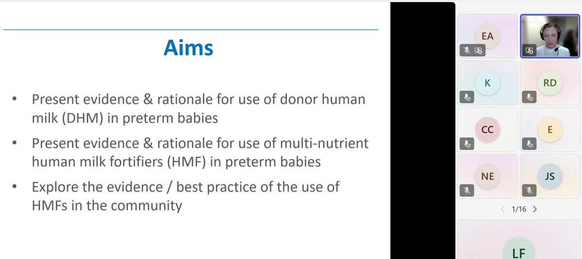 BAPM_Official's tweet photo. Stephanie Tagani, Clinical Lead Dietitian: Neonates, joins us now to discuss Best Feeding Practices for Preterm Infants: Donor breast milk and use of fortifiers.
#PerinatalUpdate https://t.co/7ybSzUfYOv