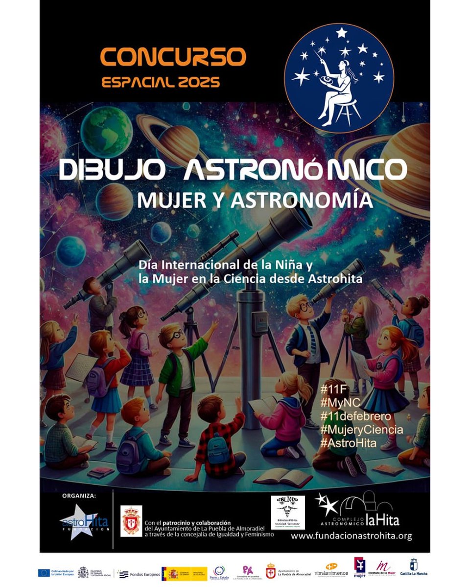 AstroHita's tweet photo. 👩🚀 Hoy, 11 febrero, se conmemora el Día Internacional de la Mujer y la Niña en la Ciencia.
Una vez más celebramos junto a @AytoAlmoradiel el concurso de #dibujoastronómico "Mujer Astrónoma" ✍️🎨✨️
🙋🏼♀️ ¡No te lo pierdas! Consulta las bases y participa con nosotros ✨️👇👇 https://t.co/nox4PhfdSb