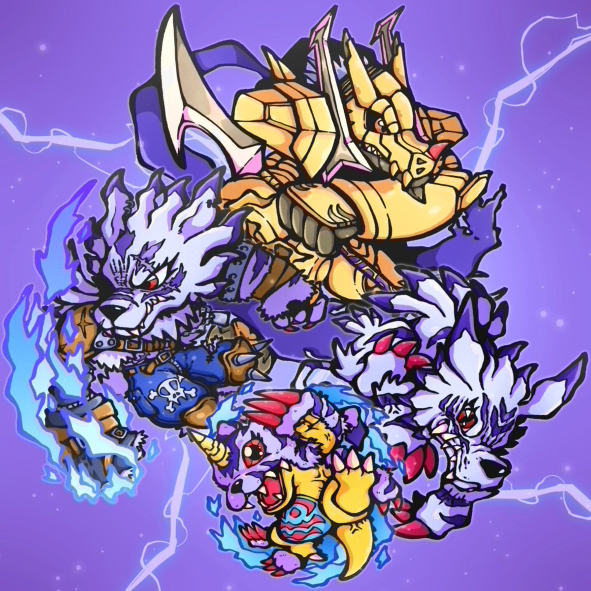 Gabumon line finished!🐺🌙
 #Digimon #Digimonart #Digimonfanart #デジモン