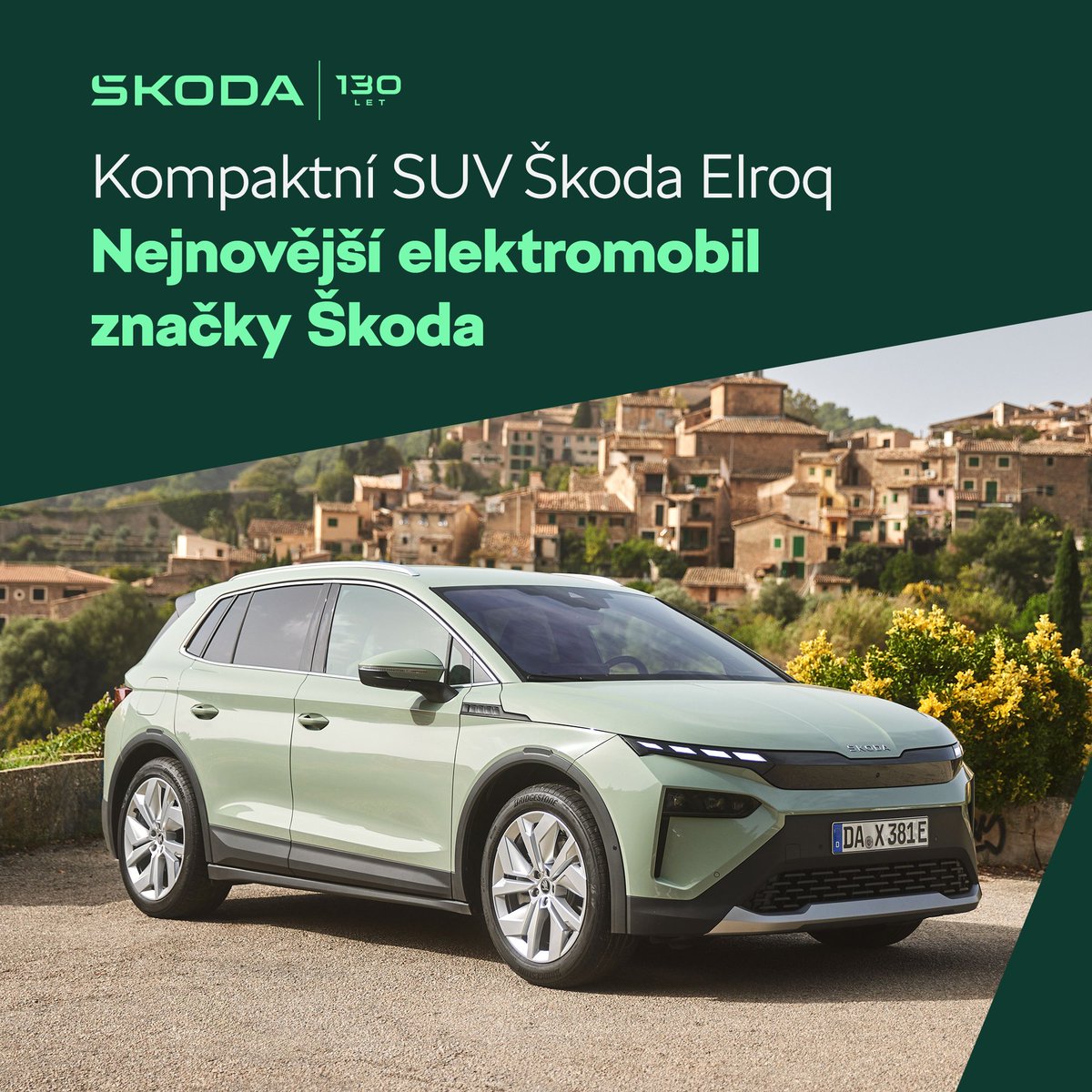 Charakteristickým znakem vozu Škoda Elroq je maska Tech-Deck Face, která v přední části vozu nahrazuje tradiční masku chladiče. Díky kompaktním rozměrům, přesnému řízení a malému poloměru otáčení je Elroq ideálním společníkem na cesty do přírody i města: bit.ly/Elroq-konfigur…