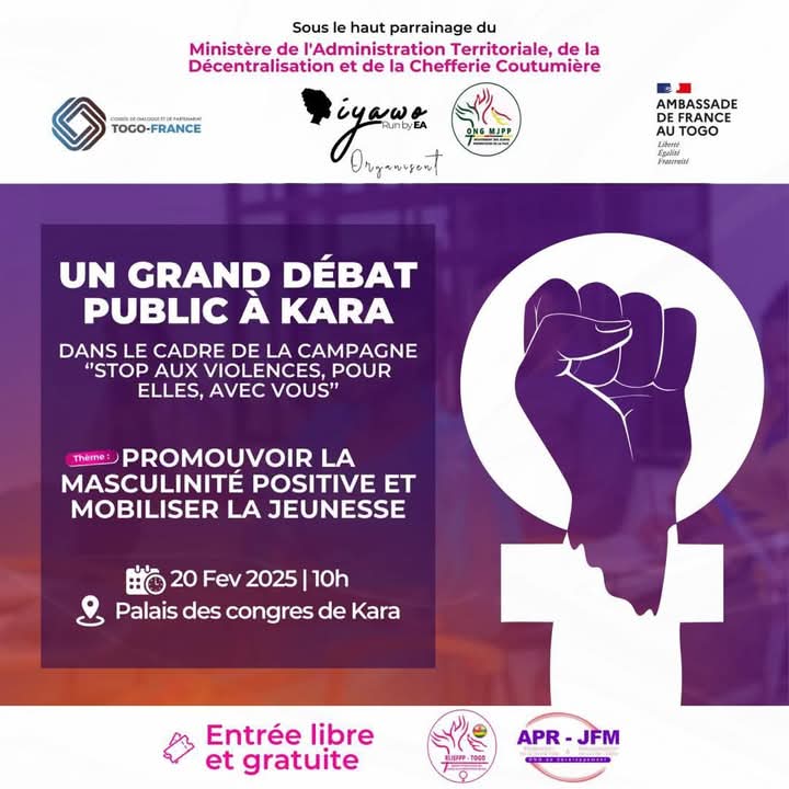 Teamdutigre1's tweet photo. 📢 GRAND DÉBAT PUBLIC À KARA – sur les violences basées sur le genre et la masculinité positive. REJOIGNEZ-NOUS !
IYAWO revient à Kara pour un événement d’envergure en collaboration avec l’ONG Mouvement  

 #togo #stopauxviolencespourellesavecvous
#WomanImpactKara #DébatKara https://t.co/otocsPM0cd