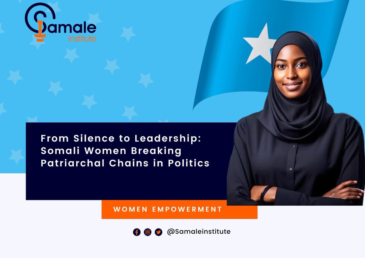 SamaleInstitute's tweet photo. 𝐅𝐫𝐨𝐦 𝐒𝐢𝐥𝐞𝐧𝐜𝐞 𝐭𝐨 𝐋𝐞𝐚𝐝𝐞𝐫𝐬𝐡𝐢𝐩: 𝐒𝐨𝐦𝐚𝐥𝐢 𝐖𝐨𝐦𝐞𝐧 𝐁𝐫𝐞𝐚𝐤𝐢𝐧𝐠 𝐏𝐚𝐭𝐫𝐢𝐚𝐫𝐜𝐡𝐚𝐥 𝐂𝐡𝐚𝐢𝐧𝐬 𝐢𝐧 𝐏𝐨𝐥𝐢𝐭𝐢𝐜𝐬.

Click the link below to read more
https://t.co/Rv66sax4oQ https://t.co/P4QnanyJbQ
