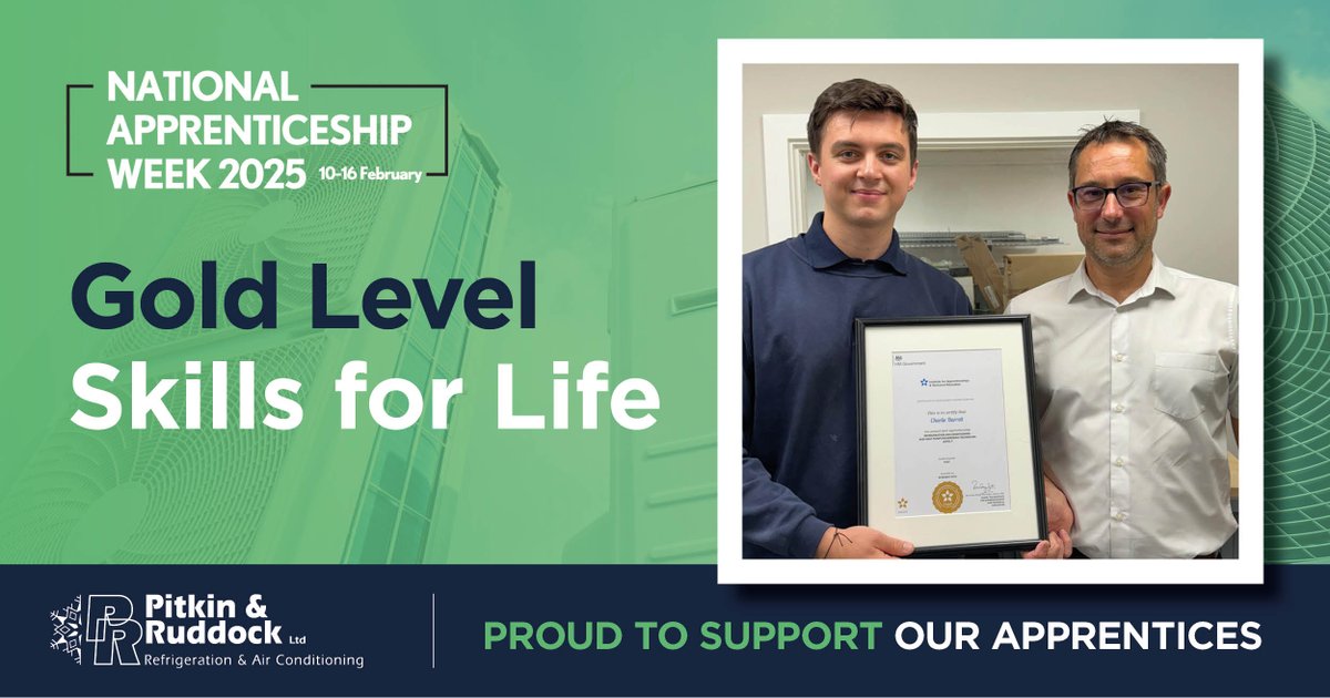 Congratulations to Charlie on passing his Refrigeration, Air Conditioning and Heat Pump Trailblazer Apprenticeship Award.
Charlie’s continued hard work and dedication have paid off, and he’s achieved his ACRIB CSCS Gold Level Skill Card. 
#NAW2025 #Skillsforlife