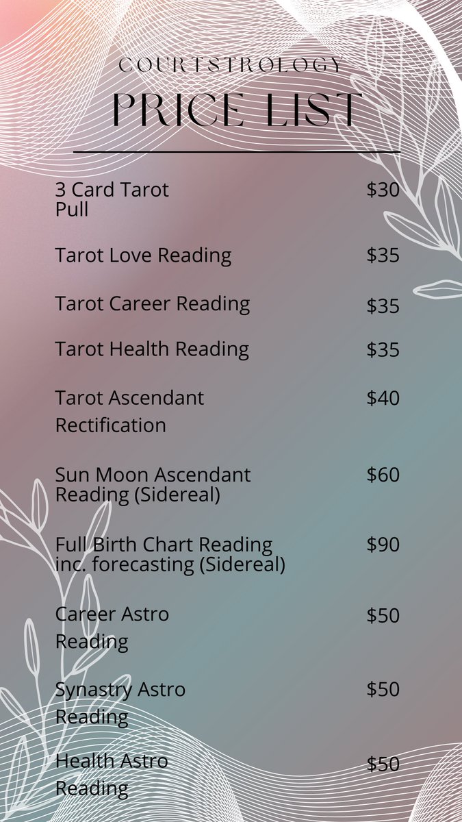 Courtstrology's tweet image. I took a hiatus from readings for a while lol but Iβm back, my new prices 2025!