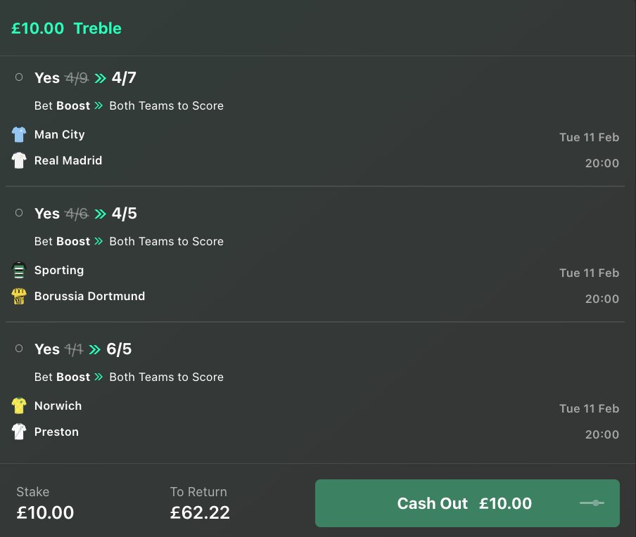 FootyAccums's tweet photo. CAN WE MAKE IT 3/3 ON OUR BTTS TREBLES?! ⚽️

The next best price for this is 3.3/1! ❌

FOLLOW THESE STEPS TO FIND & BACK THE BOOSTED TREBLE! 👇

1. Log into your account
2. Click this link HERE: https://t.co/LO97XalNcD
3. Back it with your chosen stake

#AD | 18+ | https://t.co/XfCTx8ySeE
