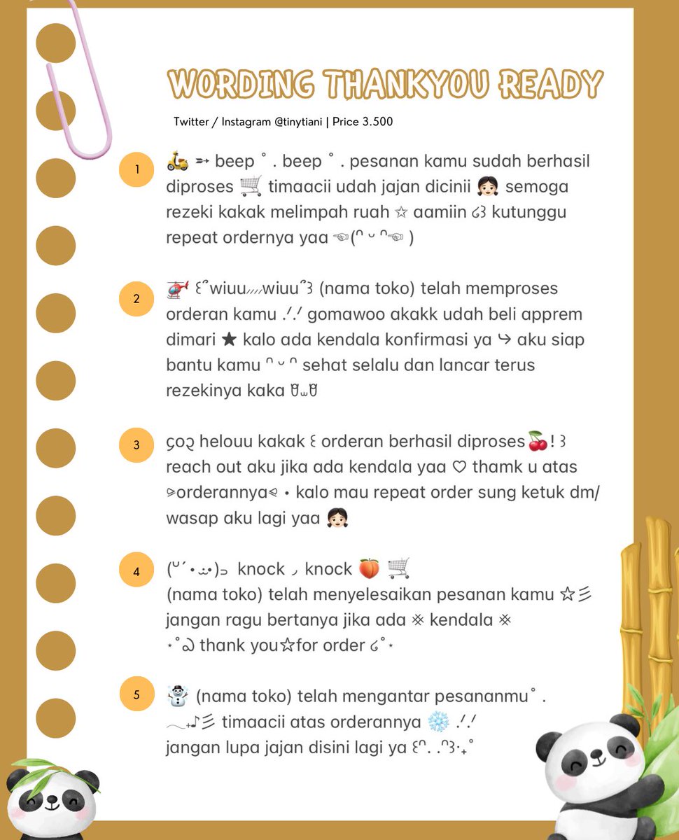 tinytiani's tweet image. [HELP RETWEET PWISS]
Thankyou 🐼🎋ᝰ

Tia ridi stock wording thankyou untuk BA nih.
Silahkan dibeli ♡

🛒 : Price 3.500
🛒 : Payment (qris, spay, seabank) 

#zonauang #zonaba