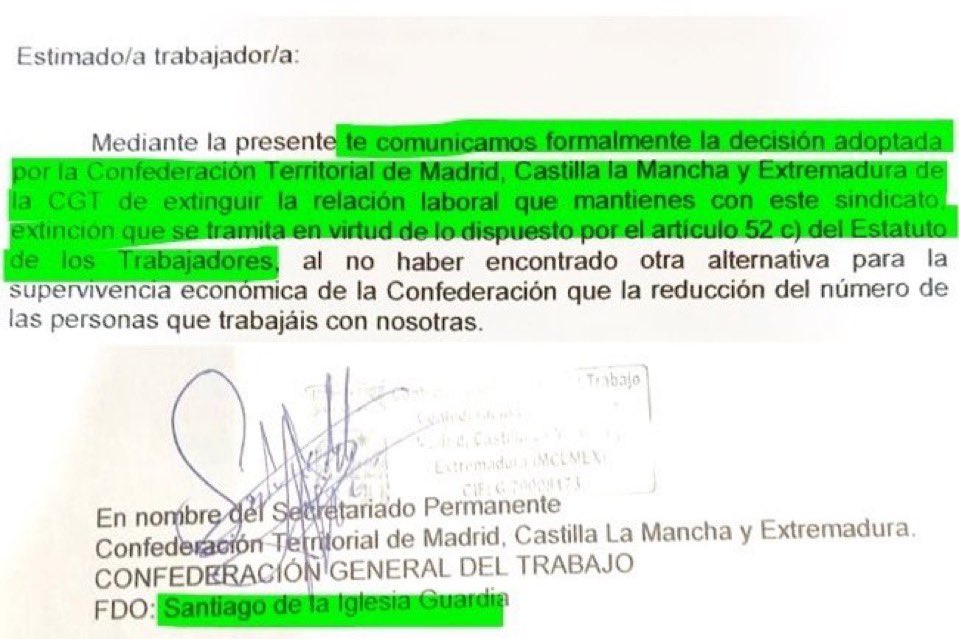 napoleoncgtito's tweet photo. Algunos no tienen vergüenza ni rubor. “No hay otra manera, o con la patronal o con la clase obrera.” Y lo dice Santiago De la Iglesia, el patrón que ha despedido a las trabajadoras de @CGT_Madrid “Obrero despedido, patrón colgado” https://t.co/NftiVyJSkX