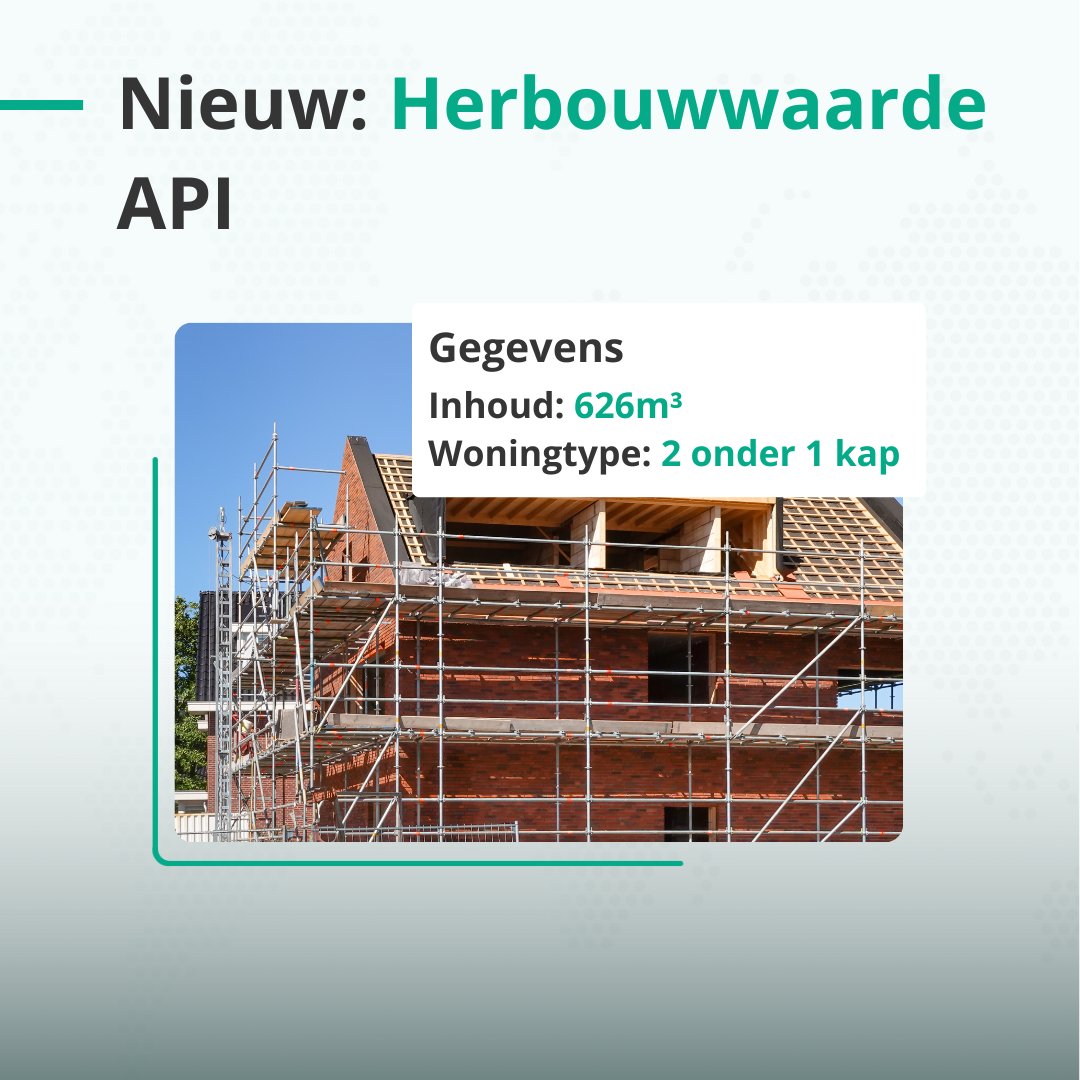 🏗️𝗕𝗲𝗿𝗲𝗸𝗲𝗻 𝗲𝗲𝗻𝘃𝗼𝘂𝗱𝗶𝗴 𝗲𝗻 𝗻𝗮𝘂𝘄𝗸𝗲𝘂𝗿𝗶𝗴 𝗱𝗲 𝗵𝗲𝗿𝗯𝗼𝘂𝘄𝘄𝗮𝗮𝗿𝗱𝗲 𝘃𝗮𝗻 𝘄𝗼𝗻𝗶𝗻𝗴𝗲𝗻🏠

Ideaal voor verzekeraars, taxateurs en andere vastgoedprofessionals die betrouwbare en actuele gegevens nodig hebben. 

bit.ly/3QcF5ti