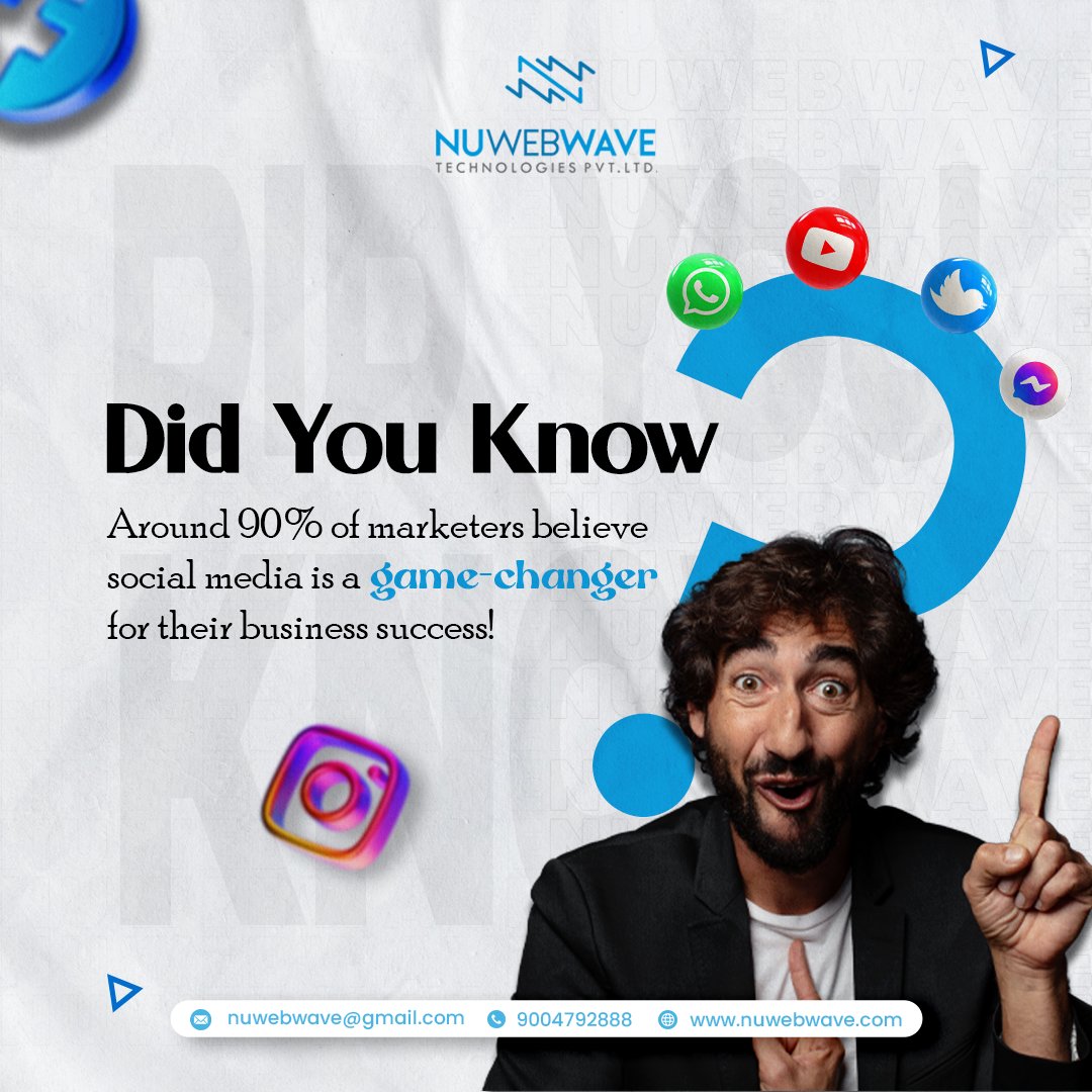 nuwebwave's tweet photo. 100% of marketers follow game changers who set the bar high! 🚀🔥 Stay inspired &amp; transform your marketing strategy! 📈💡

Know More: https://t.co/1YHXgrARn1

#nuwebwave #SocialMediaMagic #loganpaul #Gunther #NancyMace #EricAdams #Hyunjin #lyra #GulfOfMexico #DidYouKnow https://t.co/KP9AGWGnnE